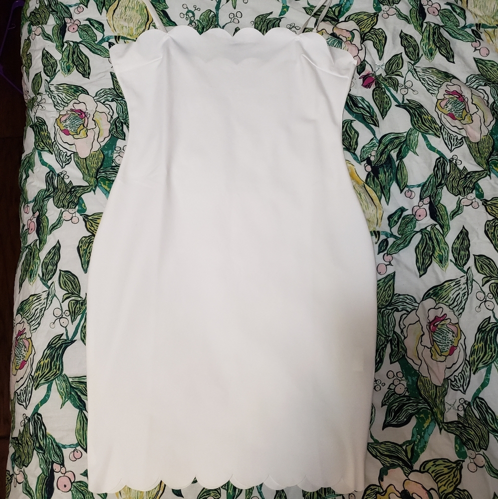 White scalloped dress
